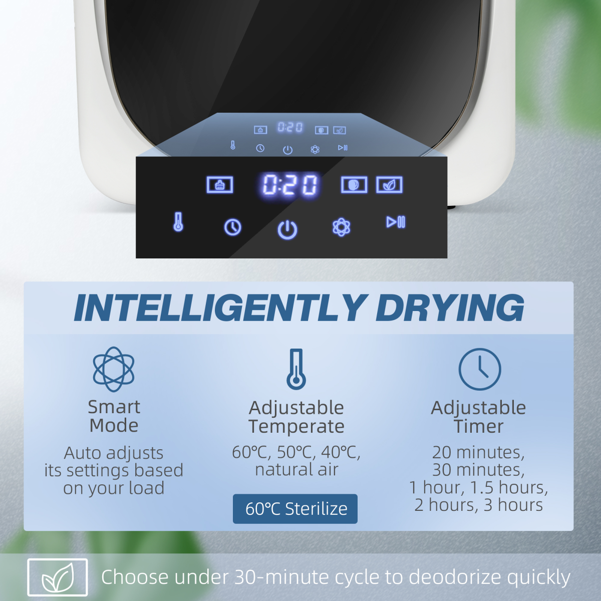 HOMCOM 4kg 800W Vented Tumble Dryer with Deodorize, Smart Mode
