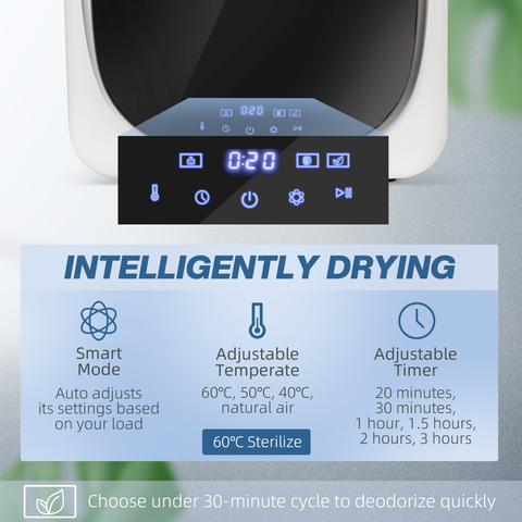HOMCOM 4kg 800W Vented Tumble Dryer with Deodorize, Smart Mode