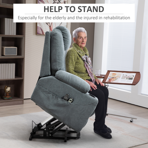 HOMCOM Lift Chair with Vibration Massage, Heat, Easy Assembly, Grey