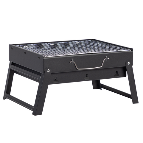 Portable BBQ Grill with Folding Feet, Compact and Lightweight Charcoal Grill for Outdoor Camping, Backyard, Picnic, Beach Party, and Family Outings