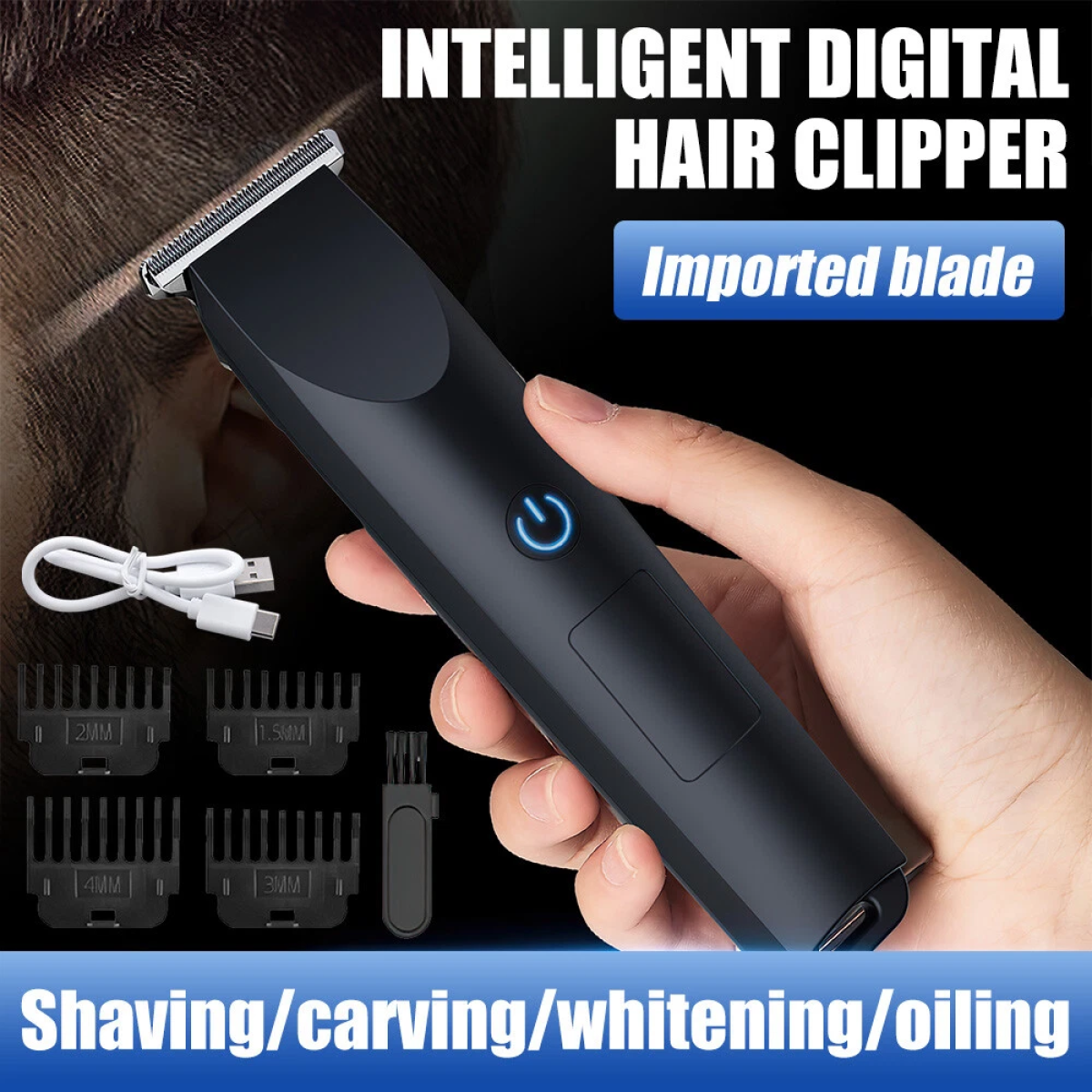 Men Pro Electric Hair Clippers Beard Trimmer Cutting Barber Shaving Machine Black