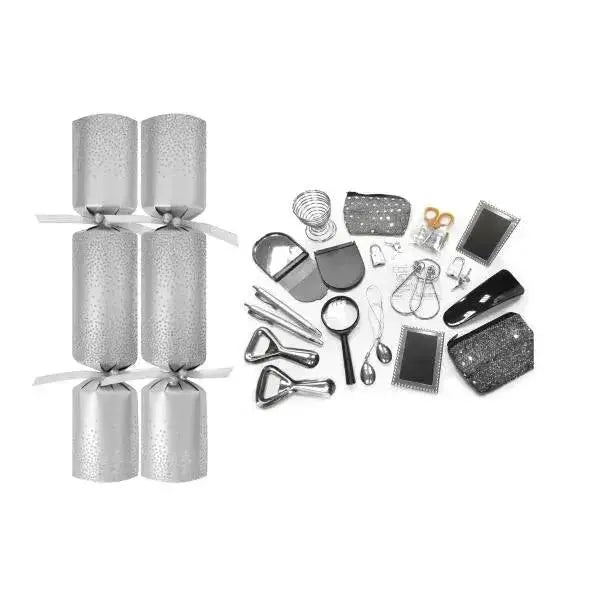 50 x 13.5" Deluxe Silver Glitter Catering Cracker