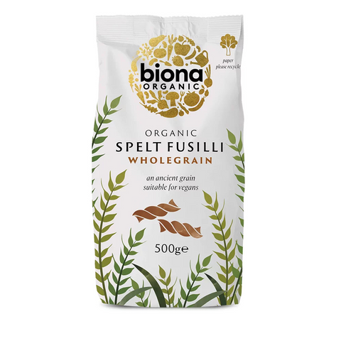 Organic Wholemeal Spelt Fusilli - 500g - Biona