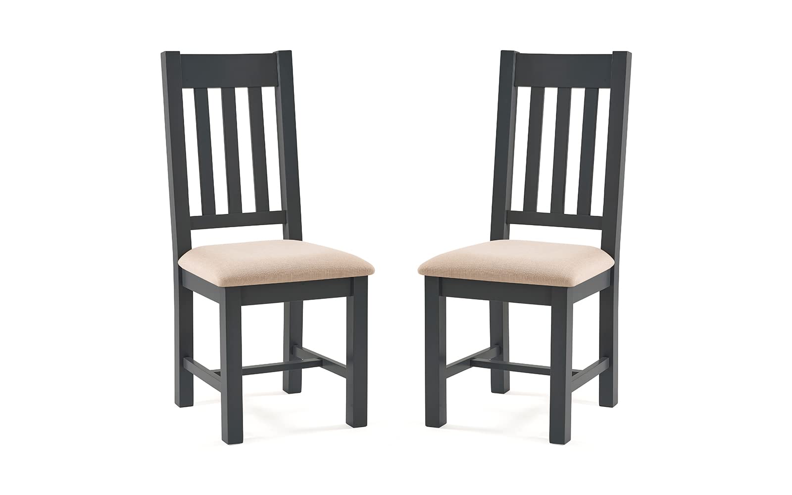 Julian Bowen Bordeaux Dining Chairs, Set of 2, Grey - H105 x W47 x D54cm