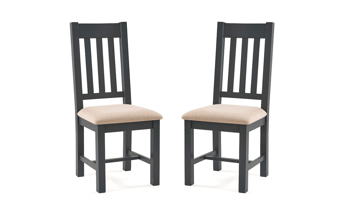Julian Bowen Bordeaux Dining Chairs, Set of 2, Grey - H105 x W47 x D54cm