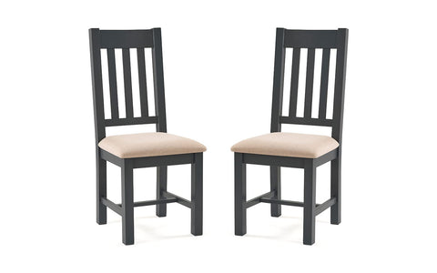 Julian Bowen Bordeaux Dining Chairs, Set of 2, Grey - H105 x W47 x D54cm