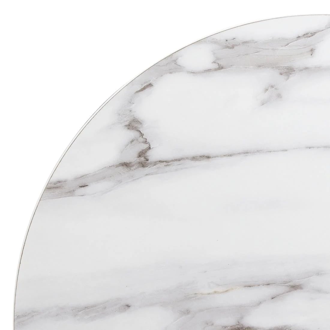 Bolero Pre-drilled Round Table Top, Wood, Marble Effect, 600mm