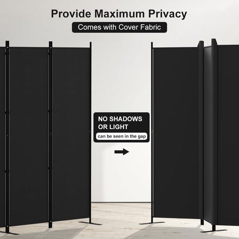 Kokorona Folding Room Divider 4 Panel, Portable Privacy Screen for Home Office, Partiton Wall Room Divider for Room Separation, Included-Cover Strips