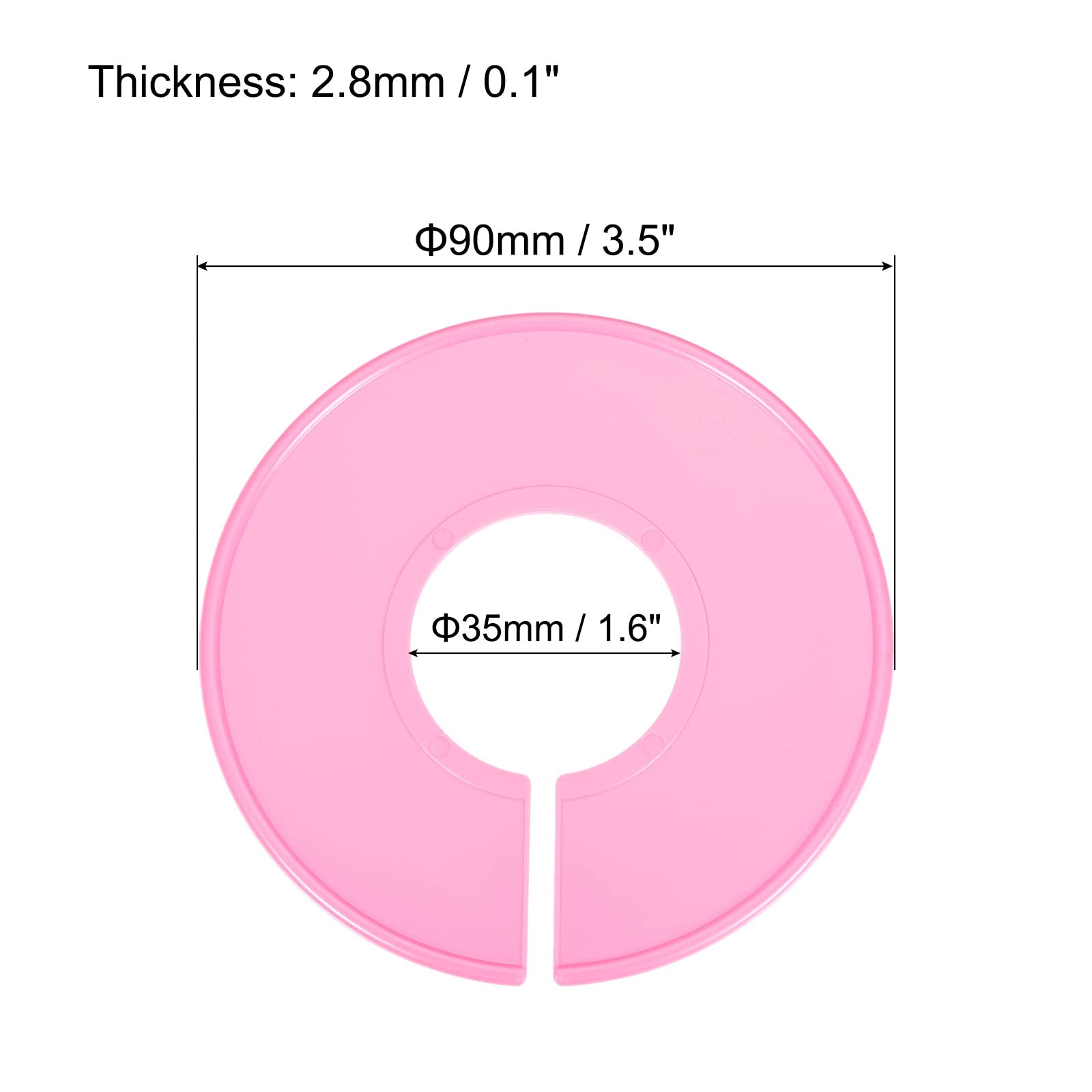PATIKIL Clothes Dividers 20 Pack Blank Clothing Rack Size Sorting Reusable Wardrobe Round Hanger Separator, Pink