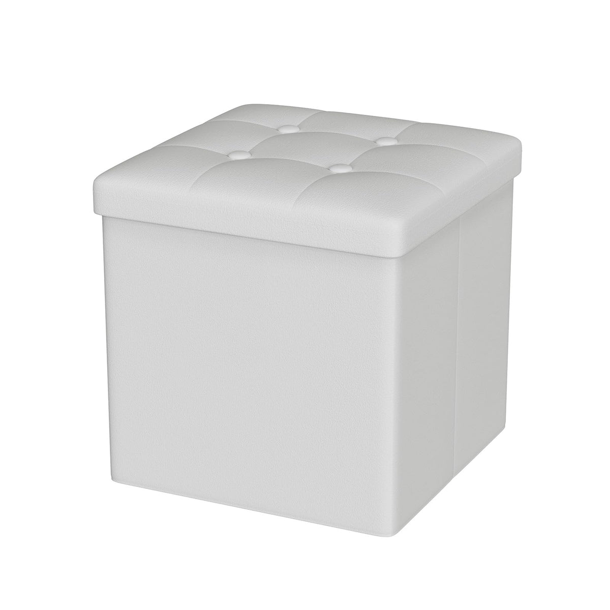 Oak & Tea Storage Ottoman With Legs, Linen Footstool, Dark Grey