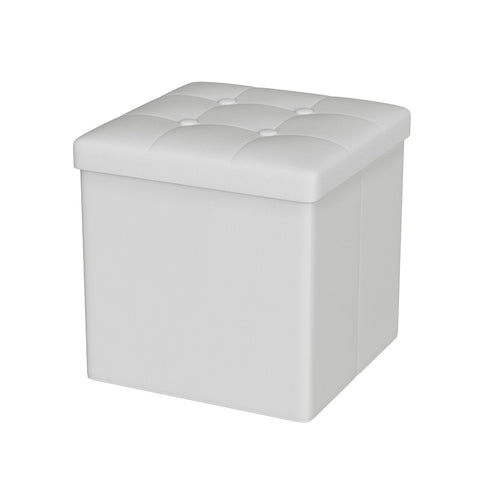 Oak & Tea Storage Ottoman With Legs, Linen Footstool, Dark Grey