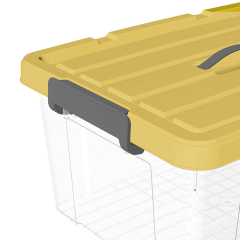 Cetomo 65L*3 Storage Boxes, Carry Plastic Storage Box with Lids, Organizing Container with Handle and Latching Buckles, Stackable, Nestable