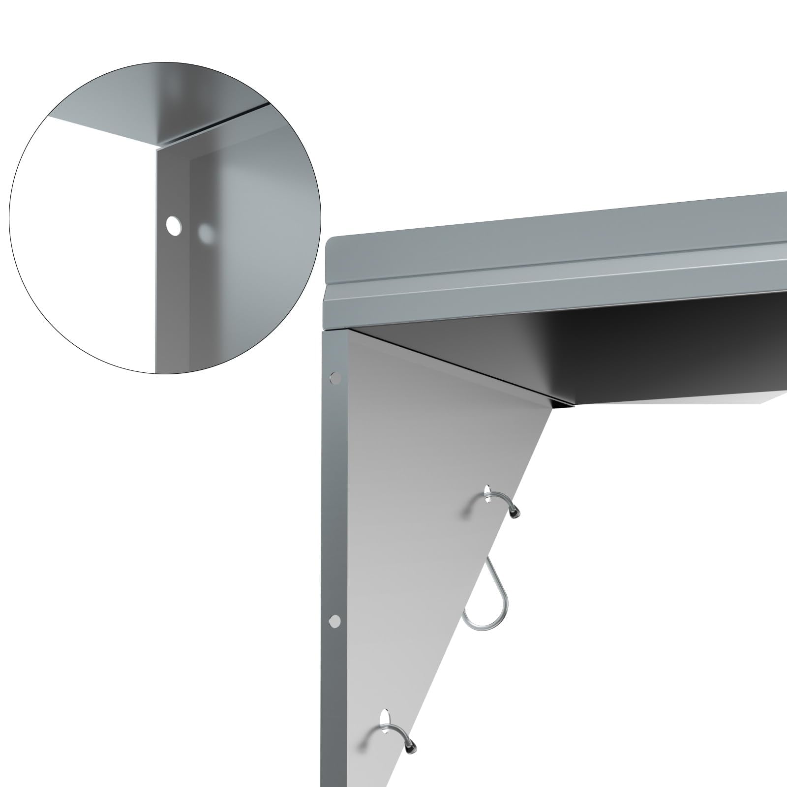 TAIMIKO Stainless Steel Wall Shelf 60x30cm, 2PCS