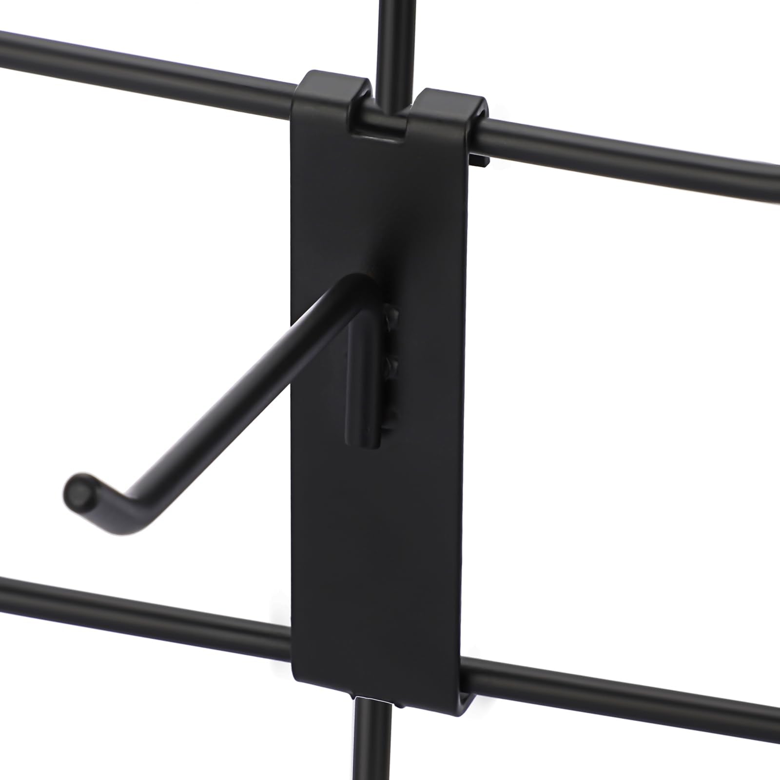 IGNPION 35 Pieces Metal Gridwall Hooks - Black Notch Display Hook Grid Wall Panel Hooks Commercial Grade Gridwall Pegs for Shop Retail Display