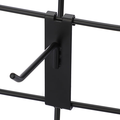 IGNPION 35 Pieces Metal Gridwall Hooks - Black Notch Display Hook Grid Wall Panel Hooks Commercial Grade Gridwall Pegs for Shop Retail Display