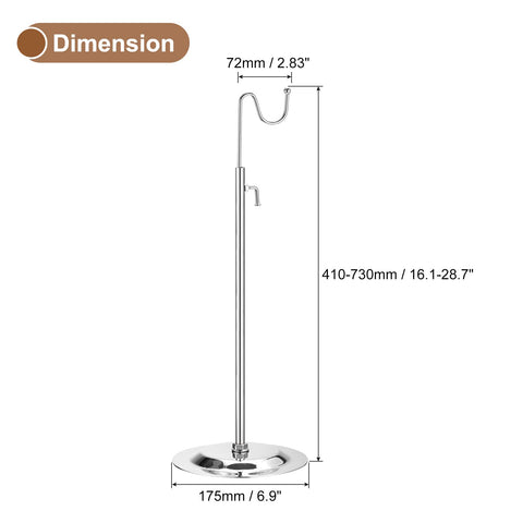 sourcing map Purse Display Stand Set 2 Pack Adjustable Tabletop Single Hook Handbag Rack Metal Bag Holder for Retail Boutique Store - Silver