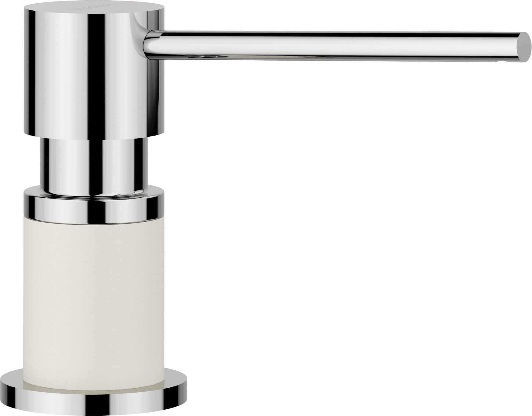 BLANCO Lato Washing Up Liquid Dispenser Soft White/Chrome | Suitable for All Blanco Kitchen Taps | Convenient to Fill from Top | Sink