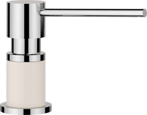 BLANCO Lato Washing Up Liquid Dispenser Soft White/Chrome | Suitable for All Blanco Kitchen Taps | Convenient to Fill from Top | Sink