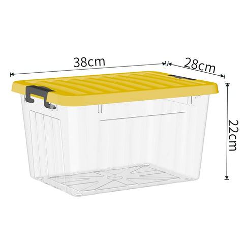 Cetomo 15L*6 Storage Boxes with Lids, Plastic Storage Box with Secure Side Latches, PP Nestable and Stackable Clear Organizer for Home, Office