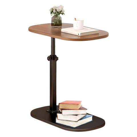 SHEBUYLLI Small Side Table, C Shaped Bed Side Table for Living Room Bedroom