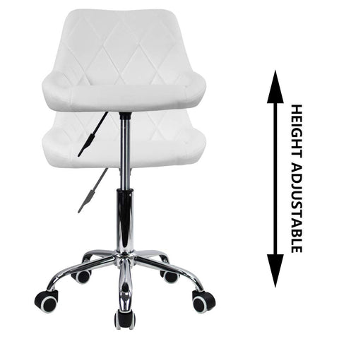 KKTONER Office Computer Desk Chair Mid Back PU Leather Height Adjustable Swivel Modern Task Chair Home Vanity Chair Drafting Work SPA Salon Stools