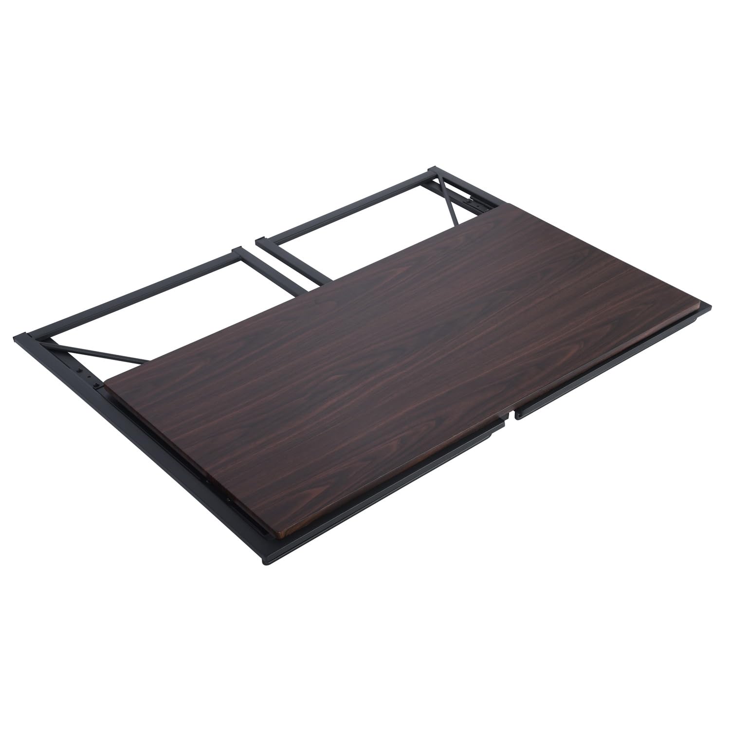 FurnitureR Computer Workstations, Small Space Foldable Desk, MDF & Metal Frame, Portable Laptop Desk for Home Office, Writing Table for Living Room