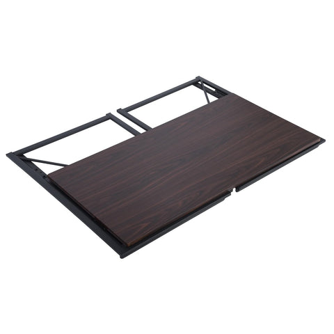 FurnitureR Computer Workstations, Small Space Foldable Desk, MDF & Metal Frame, Portable Laptop Desk for Home Office, Writing Table for Living Room