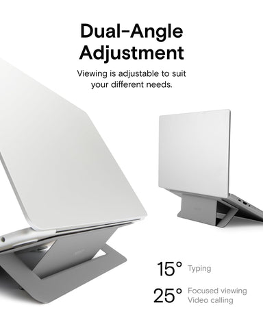 MOFT Laptop Stand for Desk, Adhesive Airflow Laptop Stand with Open Design for Heat Dissipation, 2 Adjustable Viewing Angles