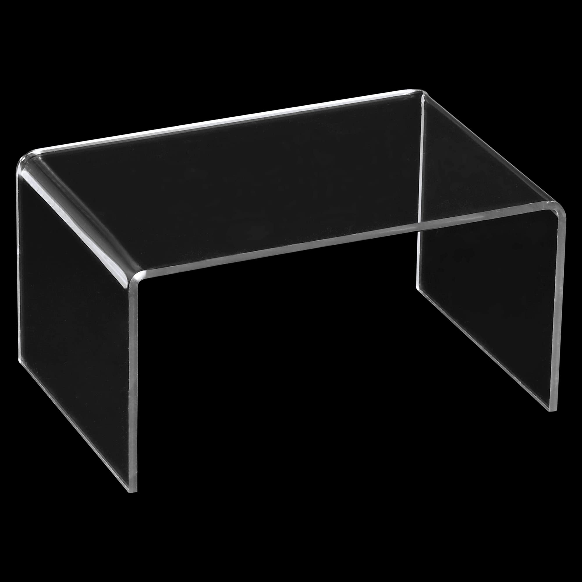 sourcing map Shoes Display Stand Rack, 150x100x75mm Acrylic Storage Shelf Holder Clear