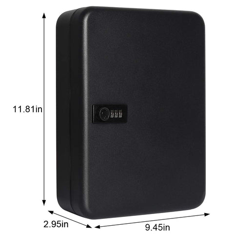 Parrency Combination Lock Key Box with 48 Hooks, Large Wall Mount Combination Lock Cabinet, 11 4/5" x 9 1/5" x 3" (Key Tags Included)