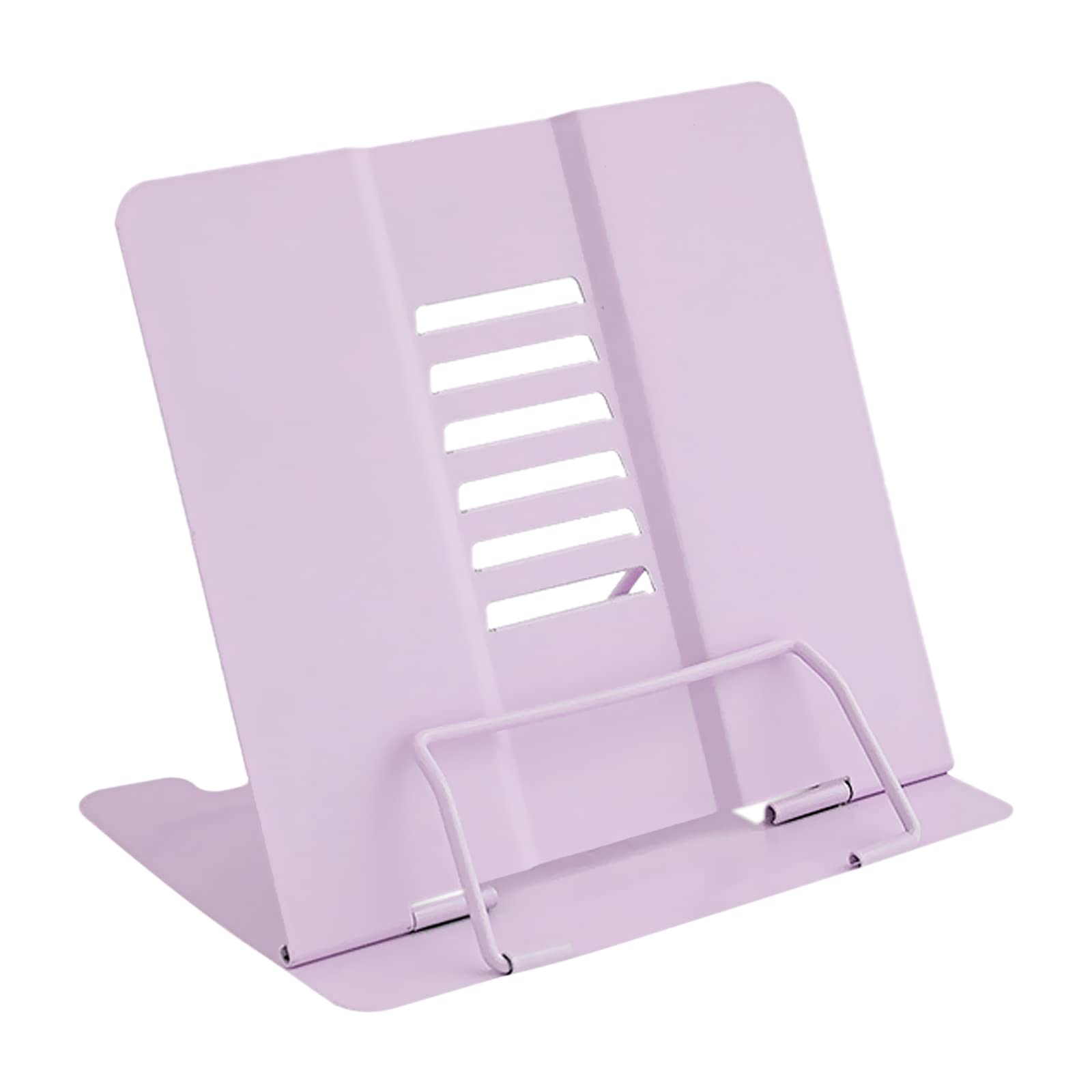 Book Stand, Multifunctional Metal Book Holder for Reading (Purple)