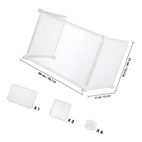 GALPADA Clear Sneeze Guard Board Desktop Area Dividing Board for Desk Partition Portable Countertop Barrier with Stable Base for Office Cashier