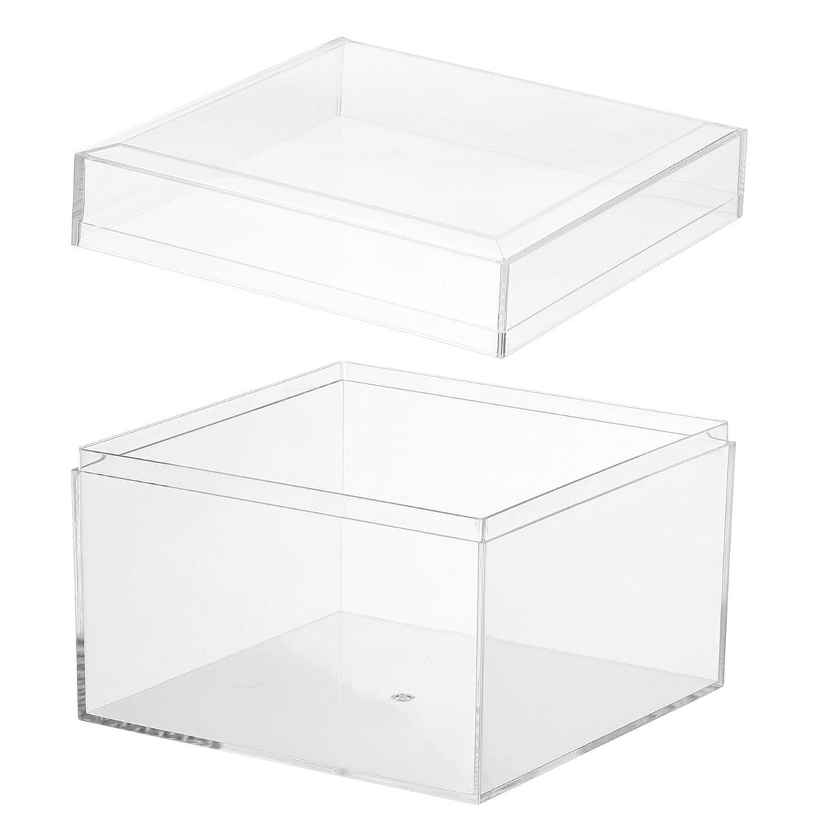 PATIKIL Acrylic Box with Lid 4.72" x 4.72" x 3.54", Clear Acrylic Display Boxes Plastic Square Cube Containers Storage Organizer for Candy Tiny