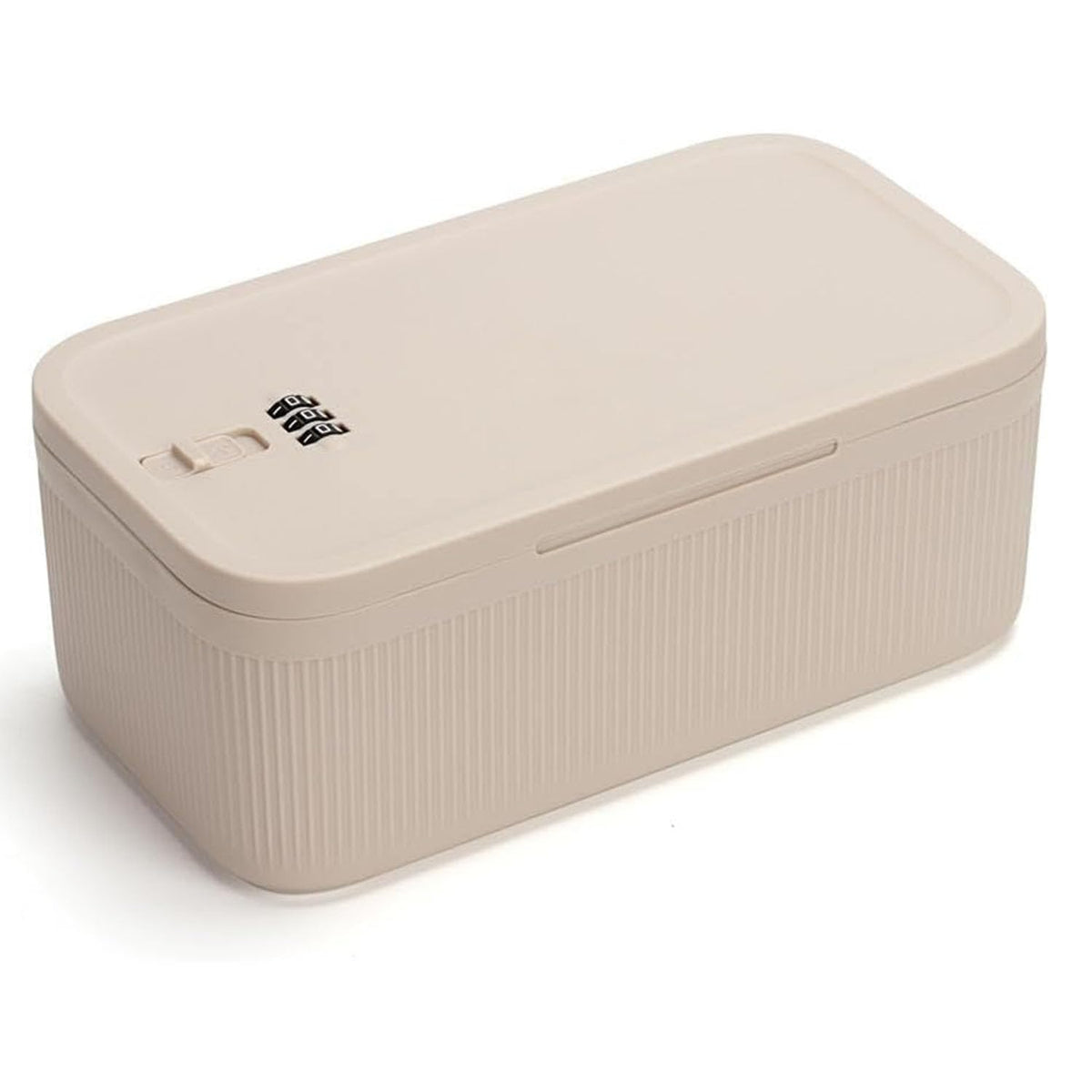 HIKENRI Lockable Storage Box,Medicine Storage Box,Fridge Lock Box For Kitchen/Home/School/Fridge/Personal/Travel/Office/Cell Phone(Beige)