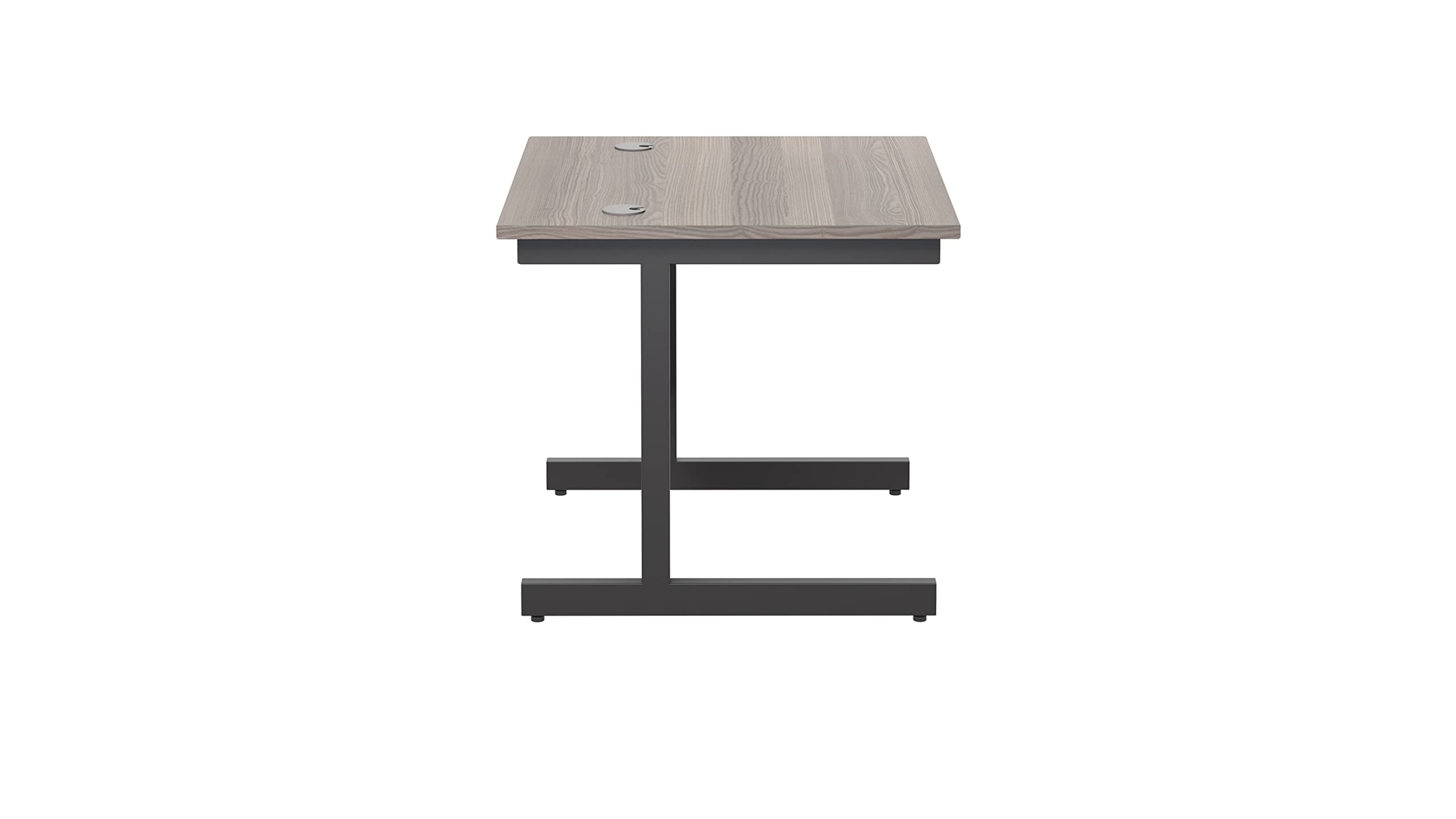 Office Hippo Heavy Duty Rectangular Cantilever Office Desk, Grey Oak Top/Black Frame, 80x80 cm