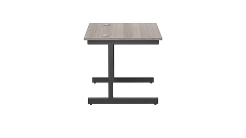 Office Hippo Heavy Duty Rectangular Cantilever Office Desk, Grey Oak Top/Black Frame, 80x80 cm