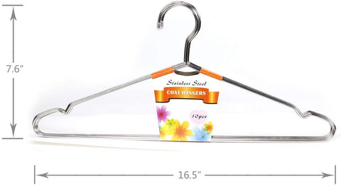 ETAOLINE 30 Pack Stainless Steel Heavy Duty Wire Clothes Hangers Silver