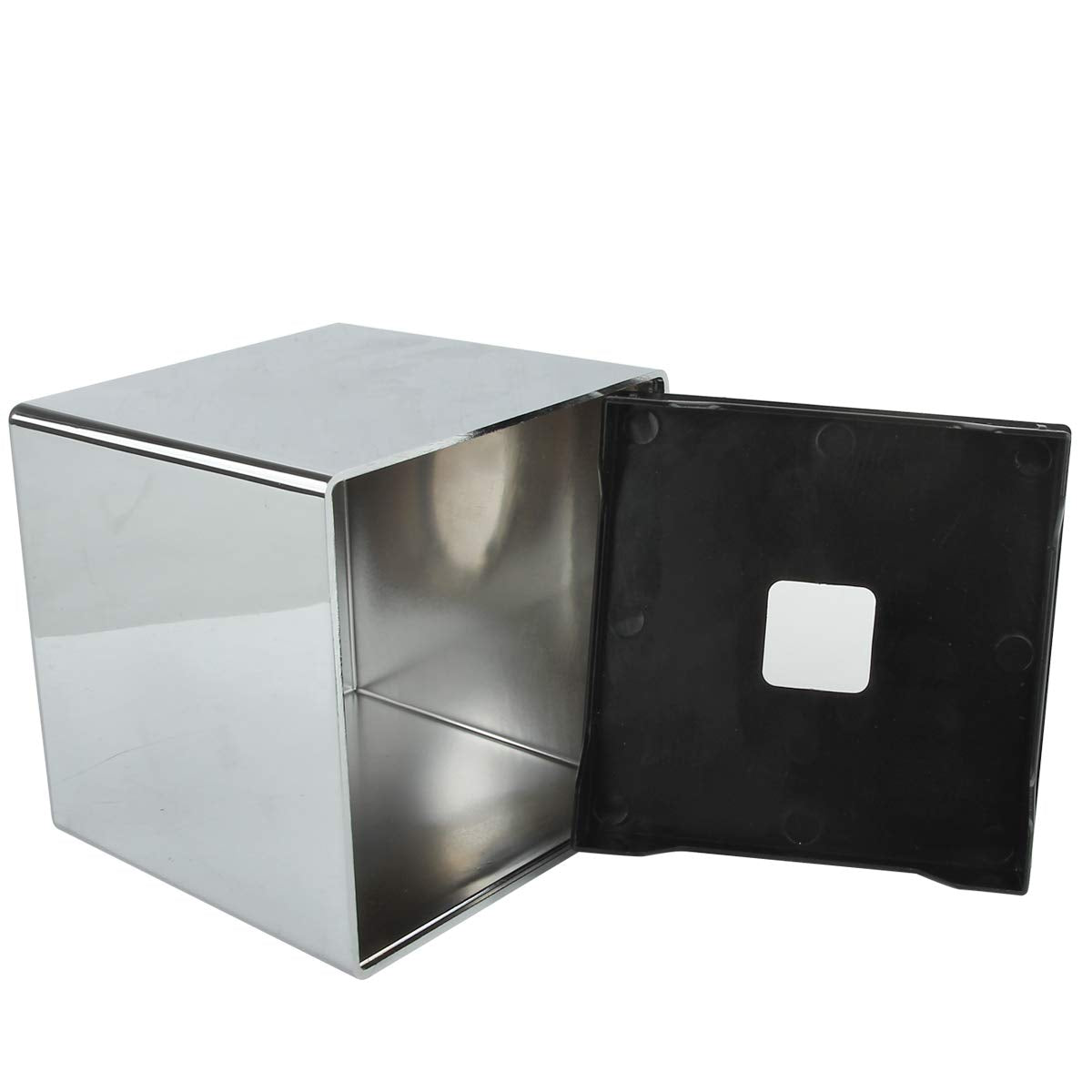Discoball Tissue Box Cover Cube Tissue Holder Square Mirror Tissue Dispenser Holder Bathroom Tissue Organizer Stand for Home Office and Car (Silver)