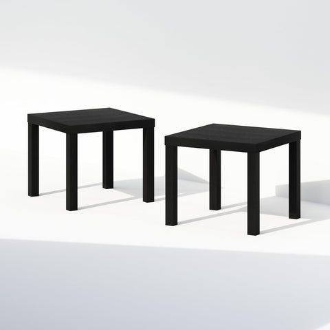 Furinno CLASSIC Night Stand Set of 2, 1.8 Thick Tabletop Nightstand, Square Bedside Table, End Table, Side Table, Easy Assembly, for Bedroom