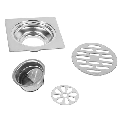 Raguso Thick Stainless Steel Square Anti-odor Bathroom Floor Drain Cover Waste Gate Shower Drainer Bathroom Kitchen(style 2)