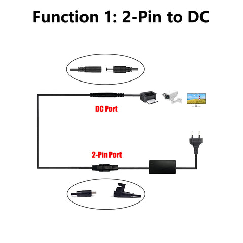 STAIGO DC to Flat-Round Pin Transformer Cable Used for Electric Recliner Lift Chair Sofa Transformer Power Supply Recliner Battery Transform Cable