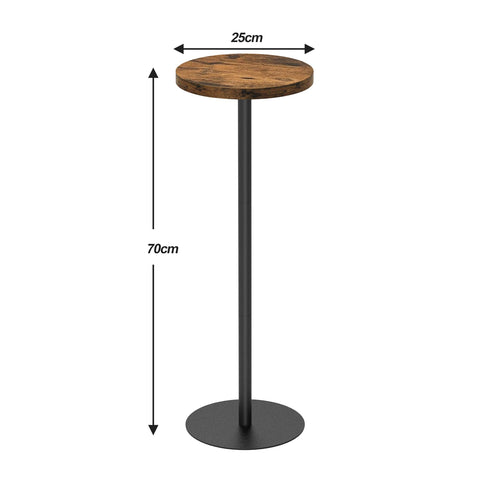 TUTOTAK Tall Round Side Table, Small End Table, Drink Table, Pedestal Side Table, livingroom, Brown TB01BB065EU
