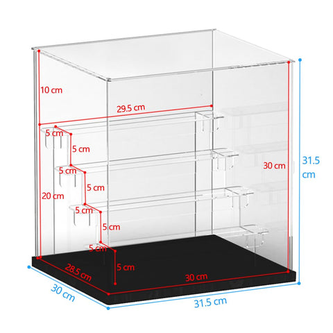 Nynelly 5 Tier Clear Acrylic Display Case for Models, Mini Figures, Pop Mart, Labubu, Sonny Angel, Smiski - Assemble Dustproof Display Box with Door