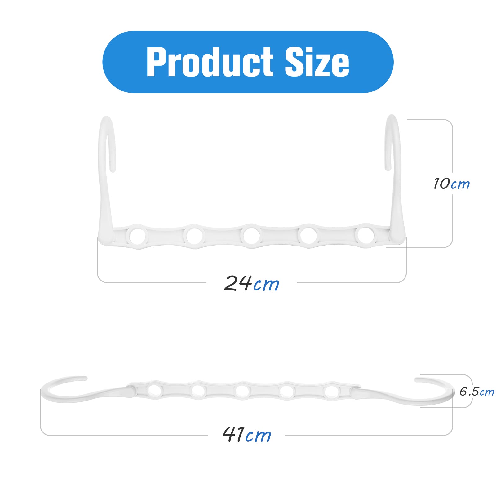 Rainberg Space Saving Hangers - Magic Clothes Hangers, Coat Hangers, Wardrobe Space Saver (Pack of 12, White)