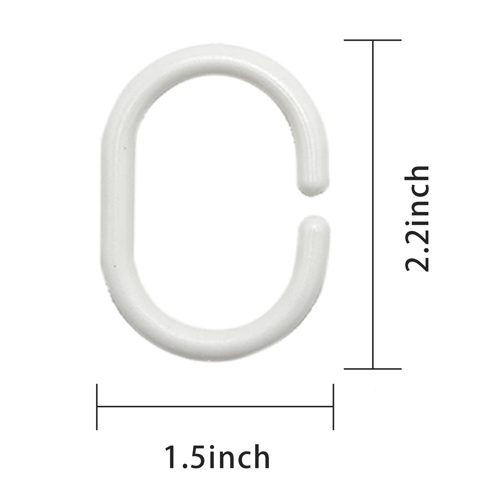 SZXMDKH Shower Curtain Rings - 12 Pack Plastic C-Shaped Hooks, White - For Bathroom Shower or Window Rod