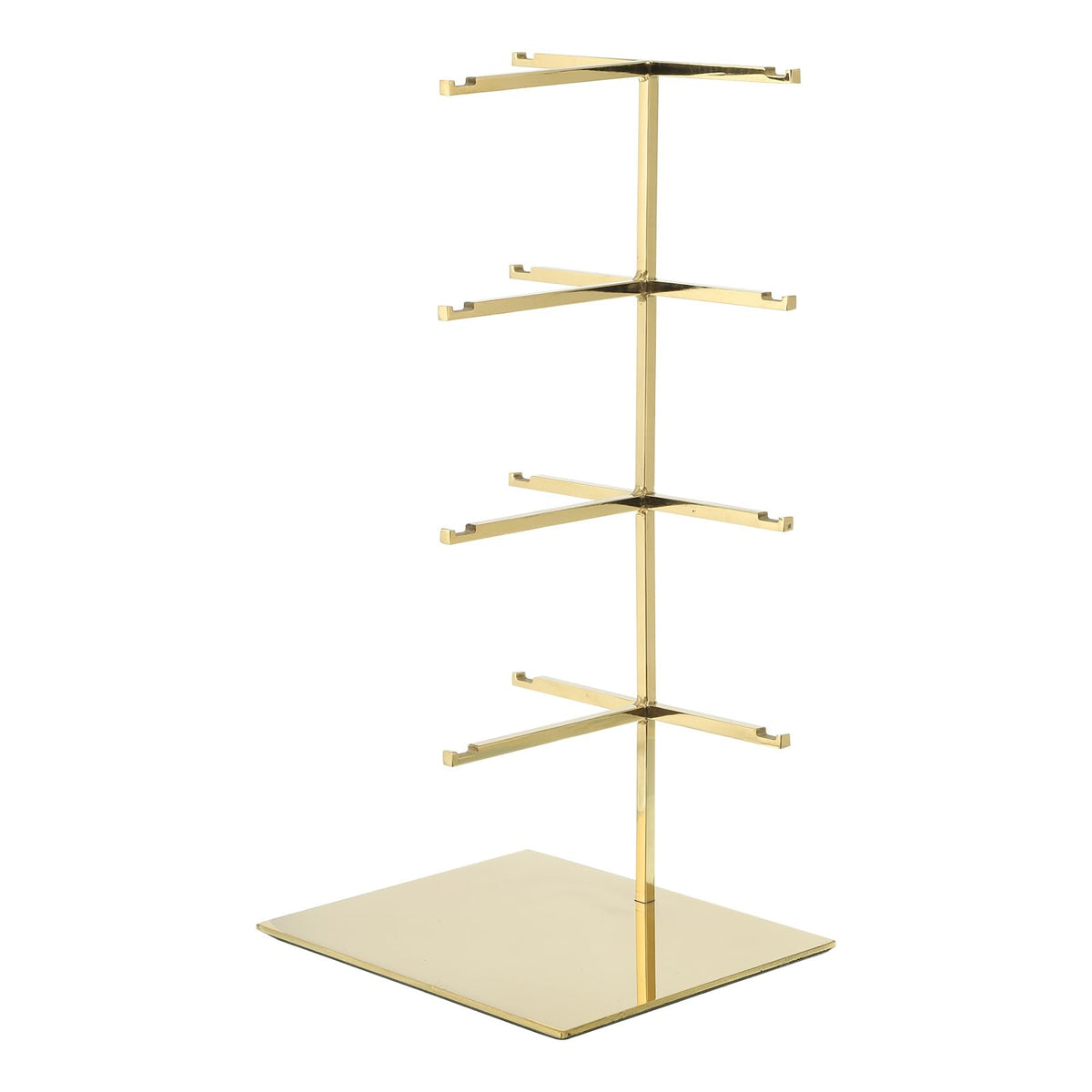sourcing map Sunglasses Display Stand, 1Pcs - Stainless Steel Sunglass Rack, 4-tier Glasses Stand with Jewelry Holder Base