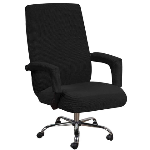 Kisbeibi Office Chair Cover, Stretch Computer Desk Chair Slipcover with Armrest Sleeve Universal Nonslip Chair Seat Covers Machine