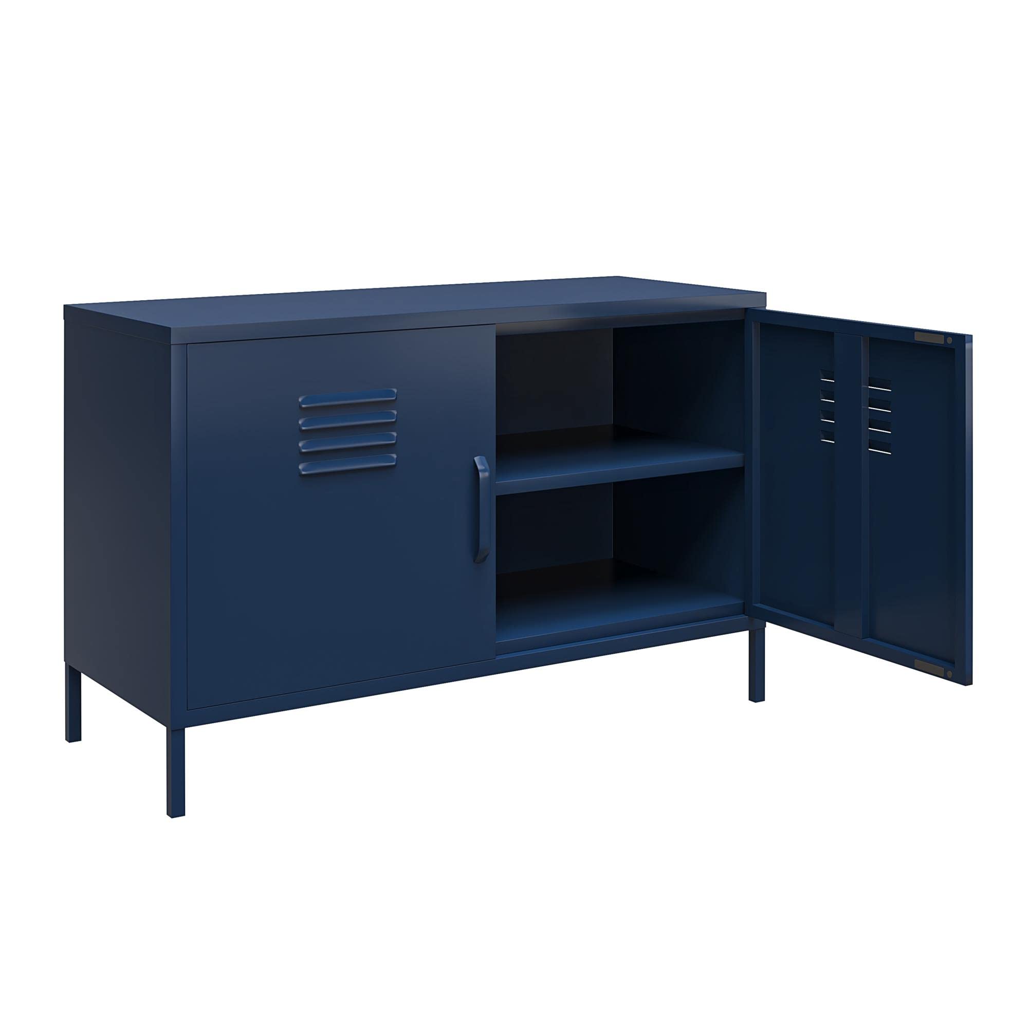 DHP Furniture Bradford 2 Door Metal Accent Cabinet Navy