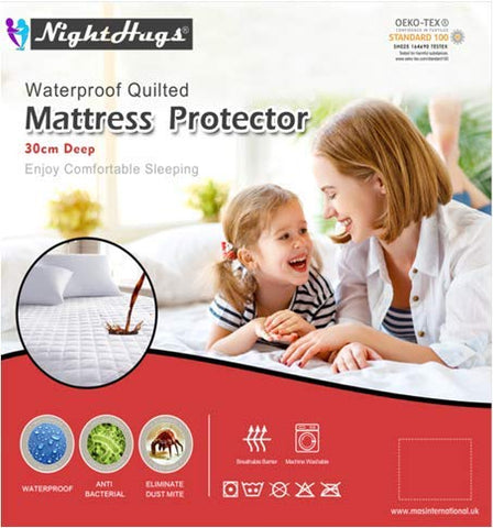 MAS International Ltd Quilted Super King Mattress Protectors - Hypoallergenic Deep Fitted Mattress Cover for Bed