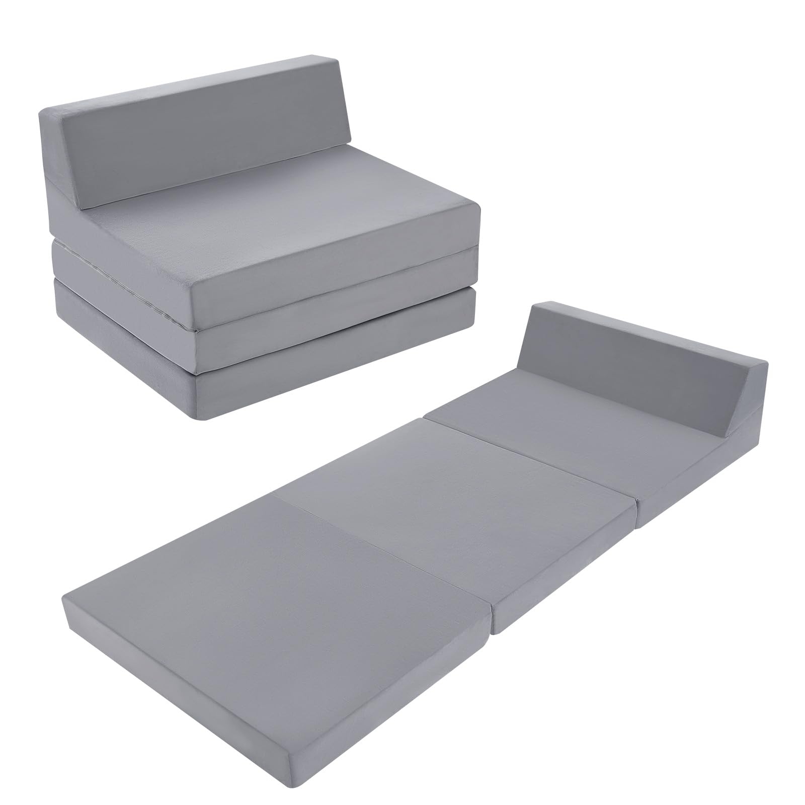MeMoreCool Folding Floor Mattress Single, 195x75cm, Grey